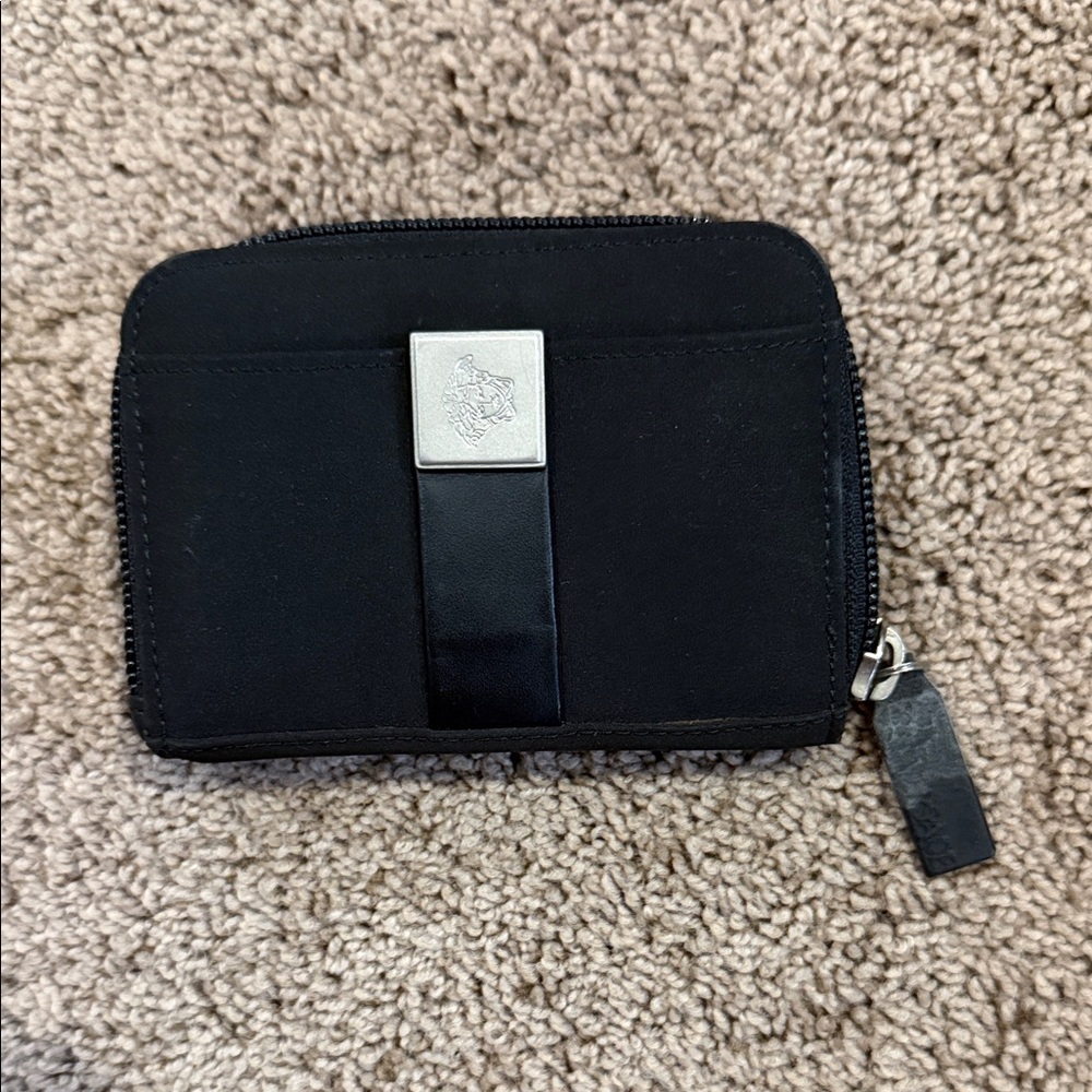 Versace Black Wallet with Silver Accent